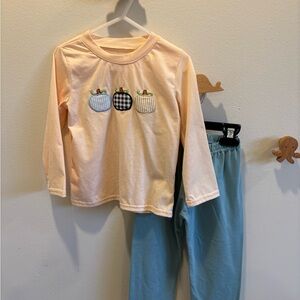 Embroidered Pumpkin Boys Pant Set